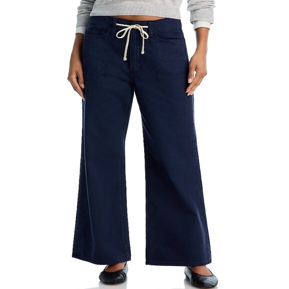 239$ PAIGE Ari High Rise Drawstring Wide Leg Jeans Womens Size 28 Navy Blue - Picture 1 of 1